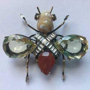 C&D JEWELRY Vintage Costume Bee Bug Fly Insect Beetle Brooch Pin Iradj Moini